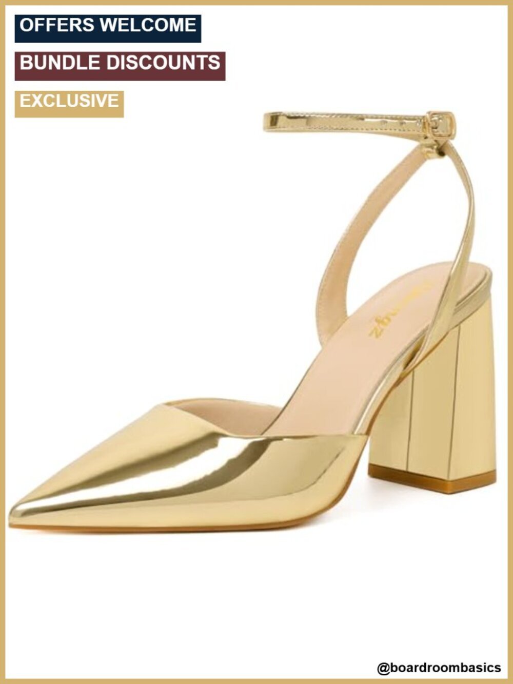 Closed Pointed Toe Block Heel Slingback Pumps Patent Leather Work Party Prom